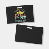 Badge 25 ans d'anniversaire de mariage (Avant & arrière)