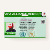 Badge 2 ans d'adhésion PAPA avec carte d'identité membre (Devant)