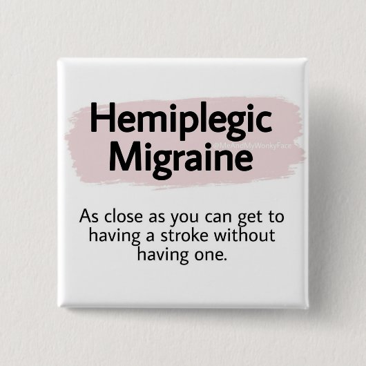 Badge 2 pouces - migraine hémiplégique (Devant)