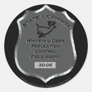Badge # 30-06 Whitetail Herten Field Agent, Sticke Ronde Sticker