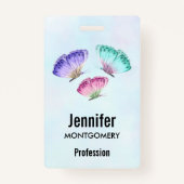 Badge 3 Jolies papillons d'aquarelle Pastel (Devant)