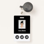 Badge 3 Logos multiples Photo de l'employé, Code à barre (Front with Retractable)