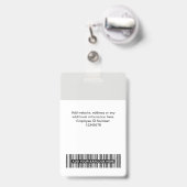 Badge 3 Logos multiples Photo de l'employé, Code barre,  (Back with Retractable)