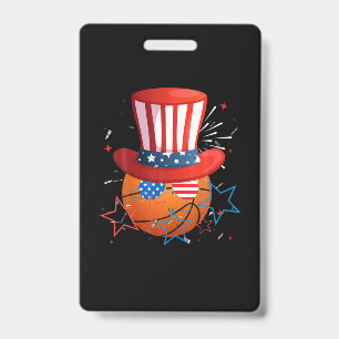 Badge 4 juillet Drôle Pour Les Amateurs De Basketball