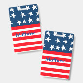 Badge 4 juillet jour de l'indépendance ajouter nom texte (Recto et verso)