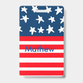 Badge 4 juillet jour de l'indépendance ajouter nom texte (Dos)