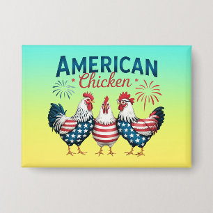 Badge 4 juillet Patriotique Américain Poulet-62987 T-Shi