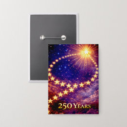 Badge 4th of July 50 Stars 250 Years USA Independence