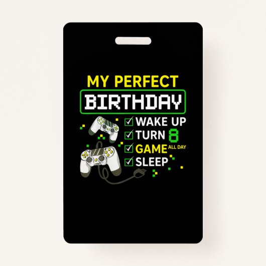 Badge 8e anniversaire Gaming Boy Anniversaire cadeau de  (Devant)