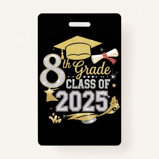 Badge 8e Classe De 2025 Graduate Graduation (Devant)