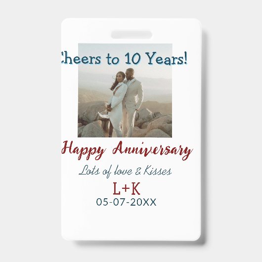 Badge À 10 ans de mariage joyeux anniversaire ajouter un (Avant)