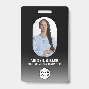 Badge à arc dégradé avec photo d'employé personnal