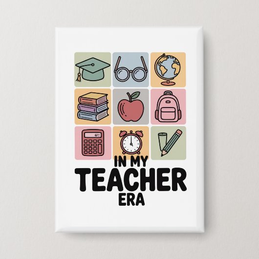 Badge À l'ère de mon professeur Vie d'enseignant de mate (Recto)