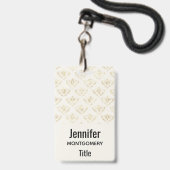 Badge Abeille Bourdon Dorée avec Motif de Couronne (Avant avec lanière)