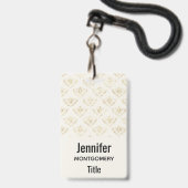 Badge Abeille Bourdon Dorée avec Motif de Couronne (Arrière avec lanière)