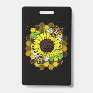 Badge Abeilles Tournesol Hippie