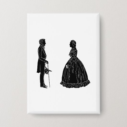Badge abraham lincoln mary todd lincoln silhouette (Recto)