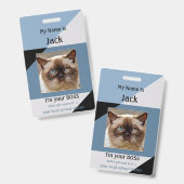 Badge Abri animal Funny Nom du chat Insigne (Front & Back)