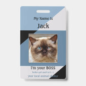 Badge Abri animal Funny Nom du chat Insigne (Front)