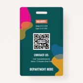 Badge Abstract Organic Shapes Teal Green Department ID (Dos)