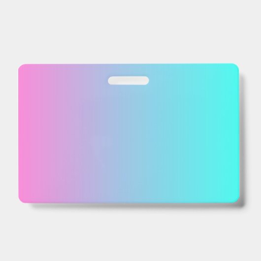 Badge abstrait rose cinglé bleu turquoise ombre (Face)