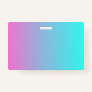 Badge abstrait rose cinglé bleu turquoise ombre