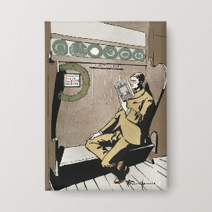 Badge Academia Sombre Lecture de Noël Vintage Homme Art