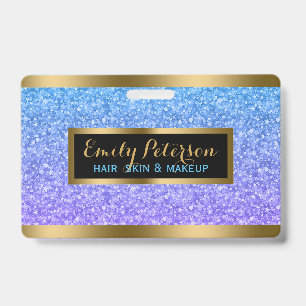 Badge Accents D'Or De Parties scintillant Faux Violet Et