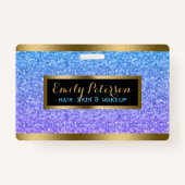 Badge Accents D'Or De Parties scintillant Faux Violet Et (Dos)