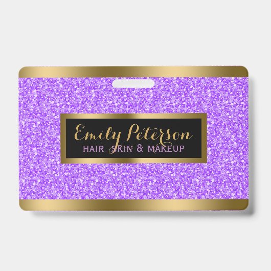 Badge Accents dorés modernes en faux paillettes de lavan (Avant)