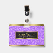 Badge Accents dorés modernes en faux paillettes de lavan (Avant avec clip)