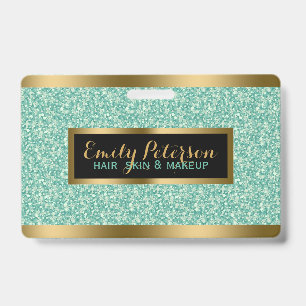 Badge Accents Gold Parties scintillant Faux vert