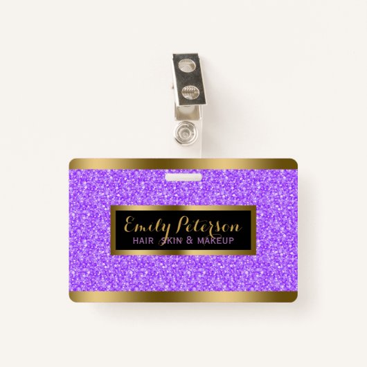Badge Accents or Parties scintillant Lavender Faux moder (Devant avec clip)