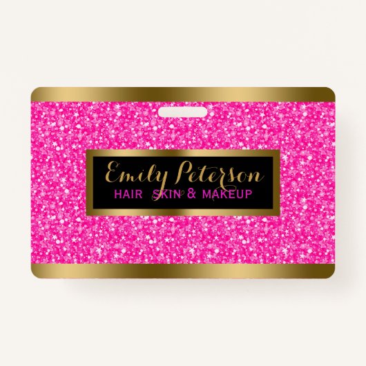 Badge Accents or Parties scintillant moderne Hot Rose Fa (Dos)