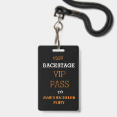 Badge Accès Backstage Bachelor anniversaire VIP  (Avant avec lanière)