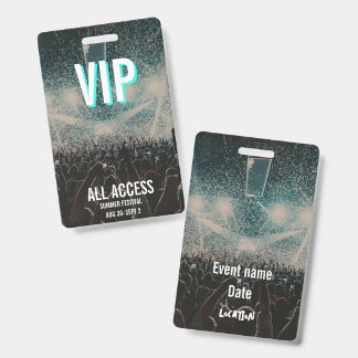Badge Accès complet au concert VIP avec PHOTO personnali