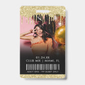 Badge Accès complet VIP personnalisable Gold Drip (Arrière)