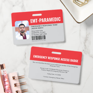 Badge Accès d'urgence personnalisé pour technicien médic
