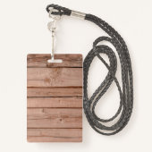 Badge Accès personnalisé unique en bois rustique (Derrière avec lanière)