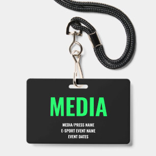 Badge Accès Presse Médias Personnalisés Minimaliste E-Sp