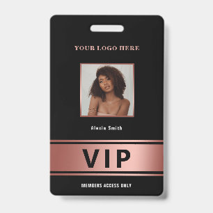 Badge Accès VIP Membre uniquement rose gold glam photo