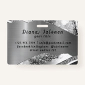 Badge ACCESSOIRES MARIAGES rose parties scintillant (Dos)