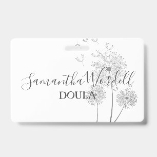 Badge Accoucheuse Doula Illustrée Fleurs