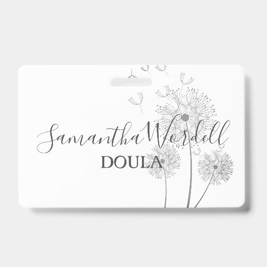 Badge Accoucheuse Doula Illustrée Fleurs (Avant)