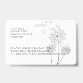 Badge Accoucheuse Doula Illustrée Fleurs (Arrière)