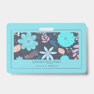Badge Accoucheuse Florale Fantaisiste ou Sage-Femme