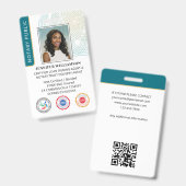 Badge Accréditation Notaire Public Photo Code QR ID Sarc (Avant & arrière)