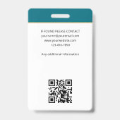 Badge Accréditation Notaire Public Photo Code QR ID Sarc (Arrière)