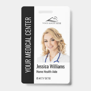 Badge Accueil Aide à la santé - photo Médicale Noir