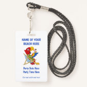 Badge Accusés de réception de Beach Party (Derrière avec lanière)